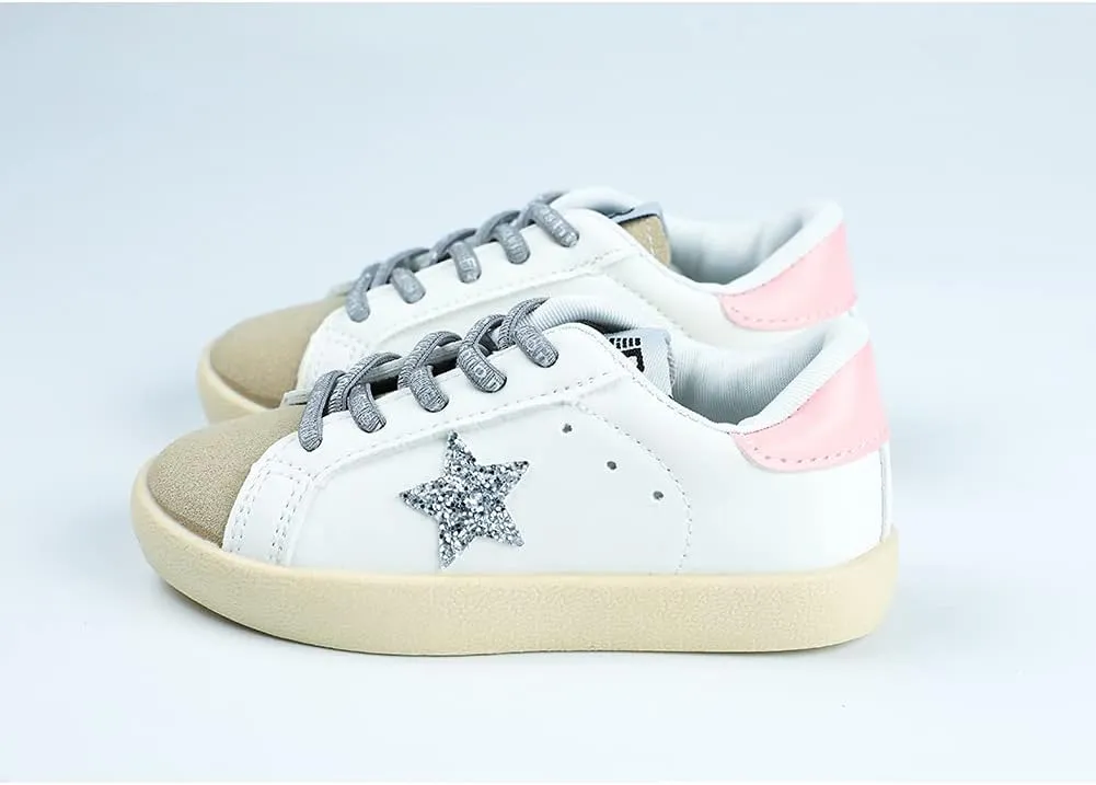 Kids Sparkle Star Sneakers Casual Sports Running Shoes for Girls Boys