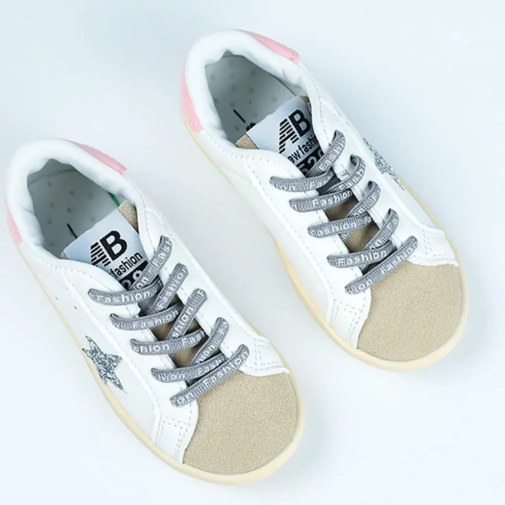 Kids Sparkle Star Sneakers Casual Sports Running Shoes for Girls Boys