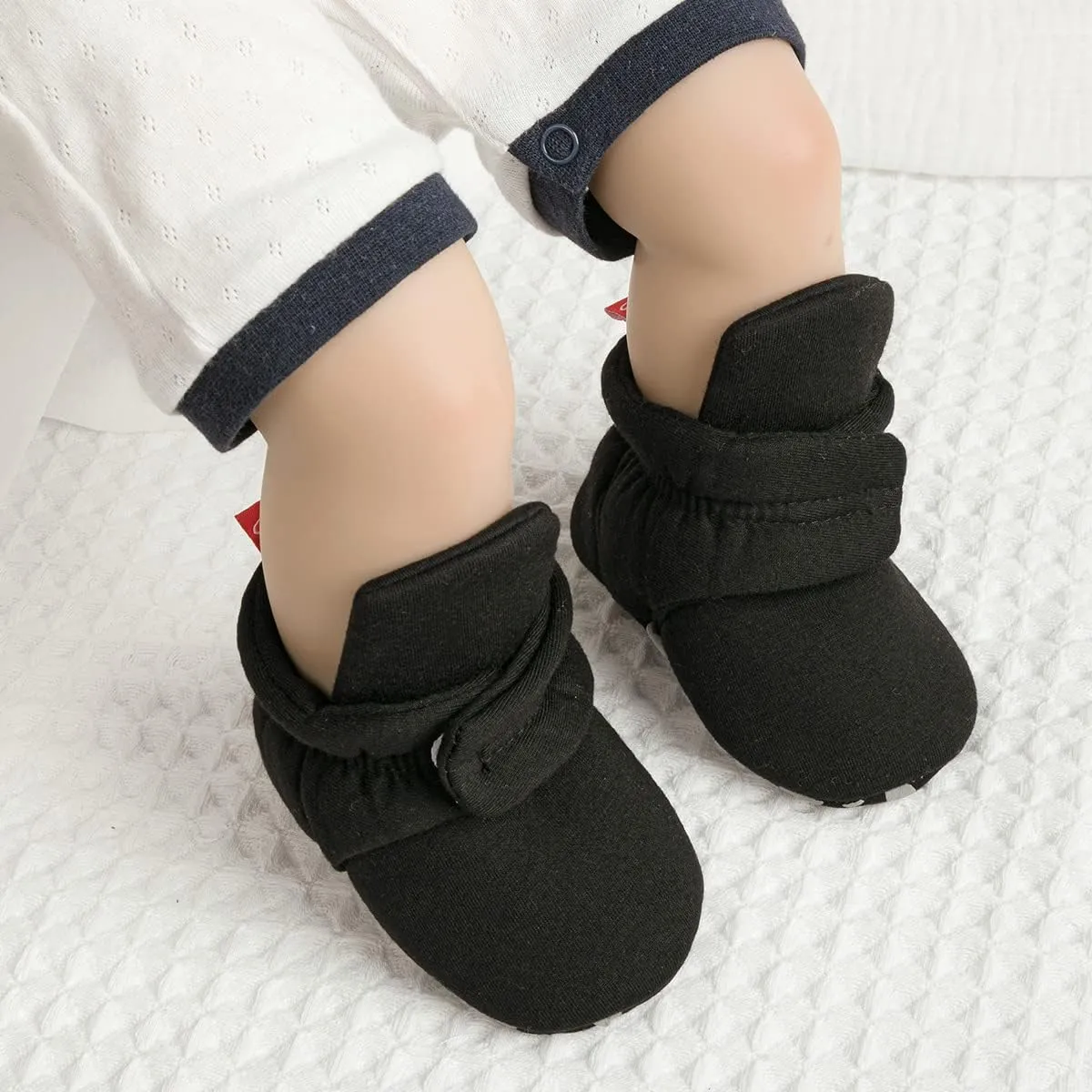 KIDSUN Newborn Infant Baby Boys Girls Fleece Booties Stay On Socks Soft Shoes Non Skid Winter Warm Christmas Slippers