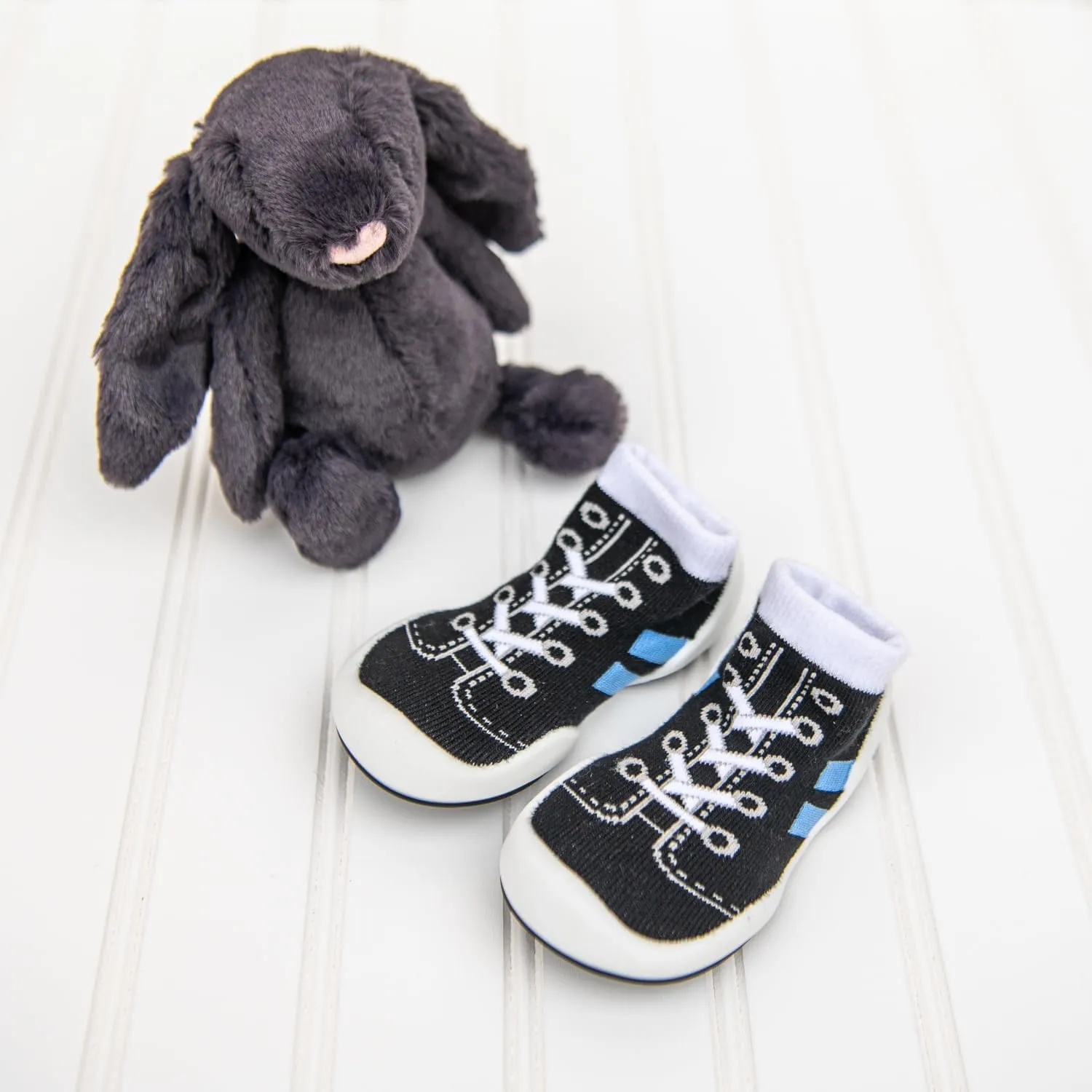 Komuello Baby and Toddler Shoes, Pull Up First Walker, Non Slip Bottom, Soft Cotton, Premium Sock Shoes - Walker