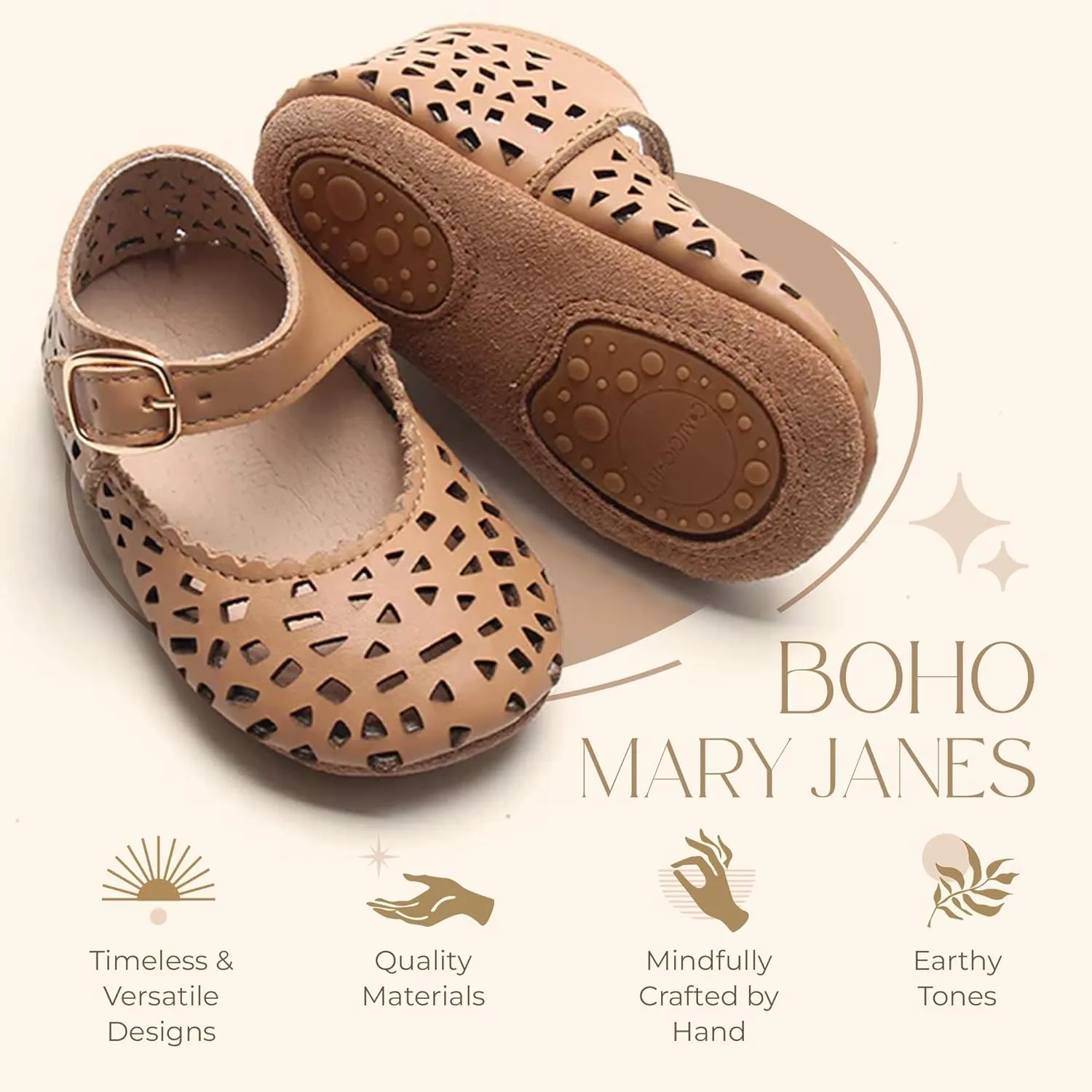 Leather Boho Mary Janes - Soft Sole