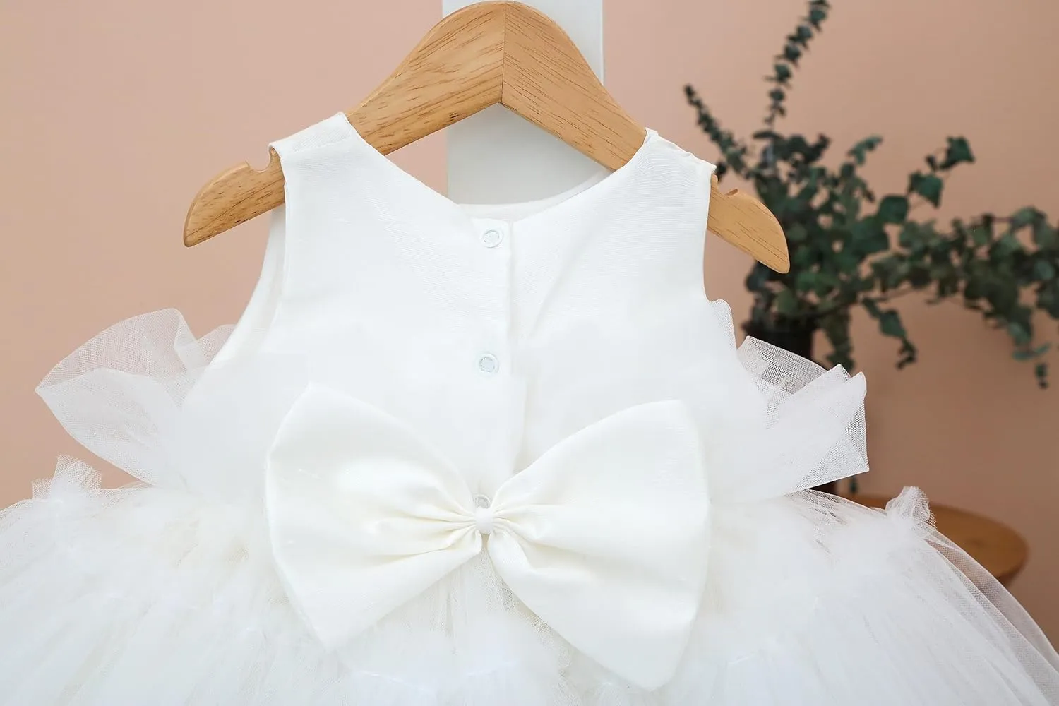 Lilax Baby Girl Tulle Princess Tutu Wedding Dress 3 Piece Set with Matching Shoe and Headband