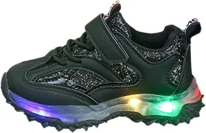 Little Girls Tennis Shoes Spring Autumn Non Slip Soft Sole Baby Toddler LED Flashing Lights Shoes Boys Baby Boy Shoes