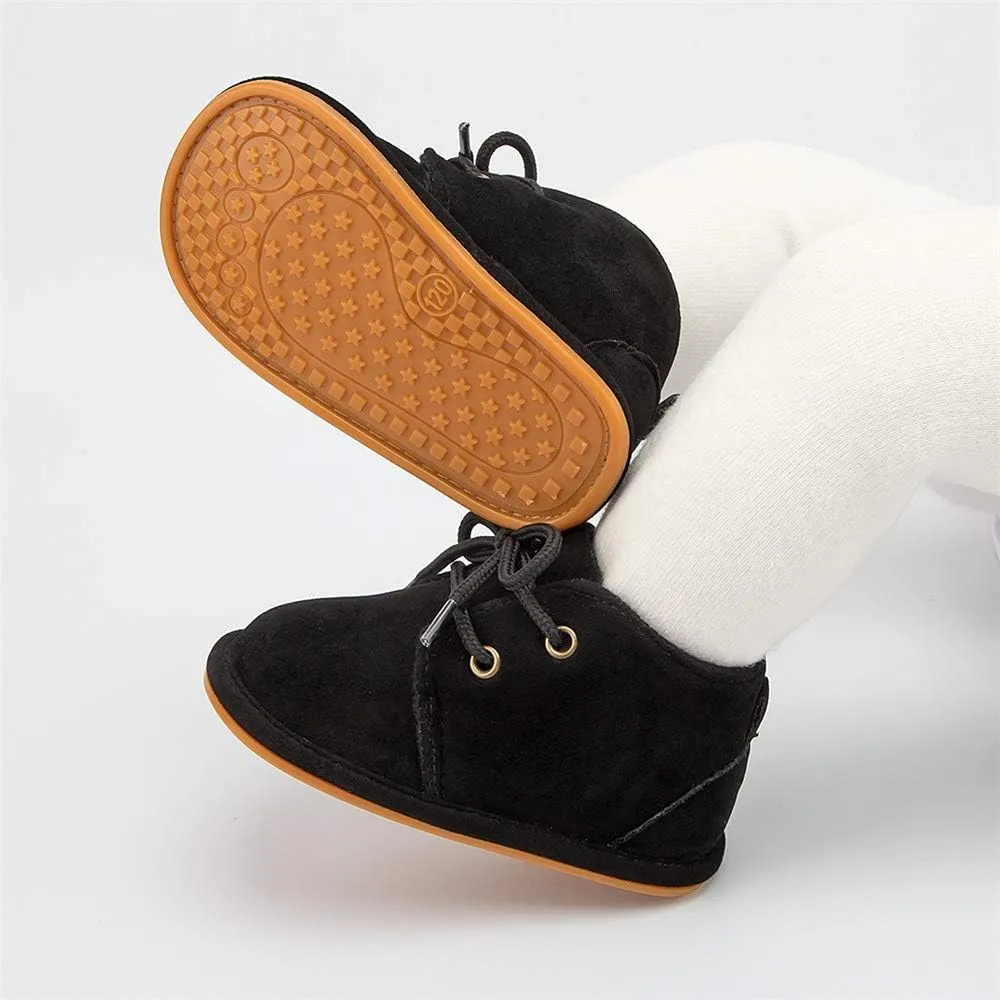 Meckior Baby Booties Newborn Infant Unisex Baby Girls Boys Velvet Rubber Anit-Slip Sole Shoes Toddler Fleece Cozy Winter Warm Prewalker Boots