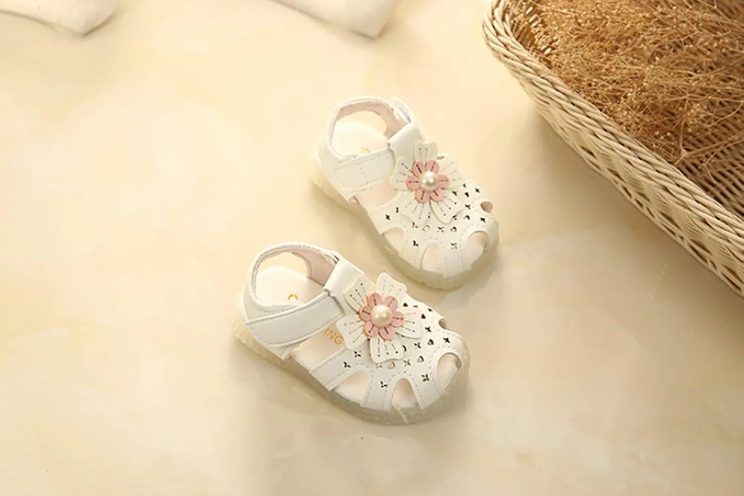 Monvecle Newborn Infant Girl Summer Soft Sole Shoes Cartoon Anti-Slip Casual Toddler First Walker Sandals 0-15M