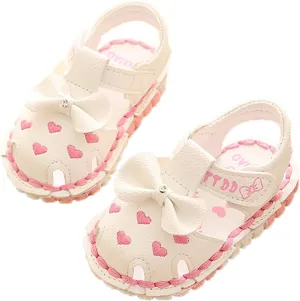 Monvecle Newborn Infant Girl Summer Soft Sole Shoes Cartoon Anti-Slip Casual Toddler First Walker Sandals 0-15M