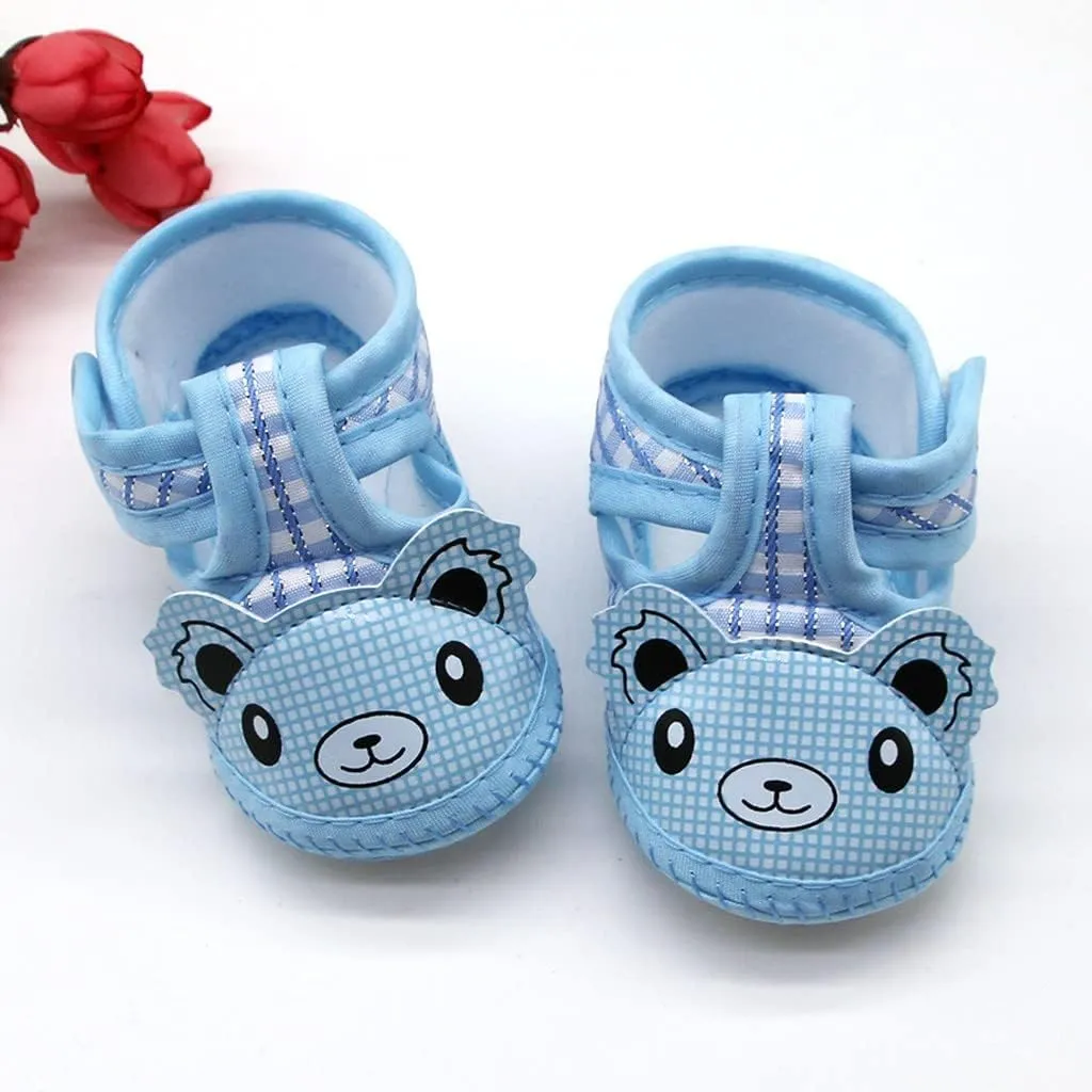 Newborn Baby Girls Cartoon Prewalker Soft Sole Sandals Single Shoes Toddler Boy Running Shoes