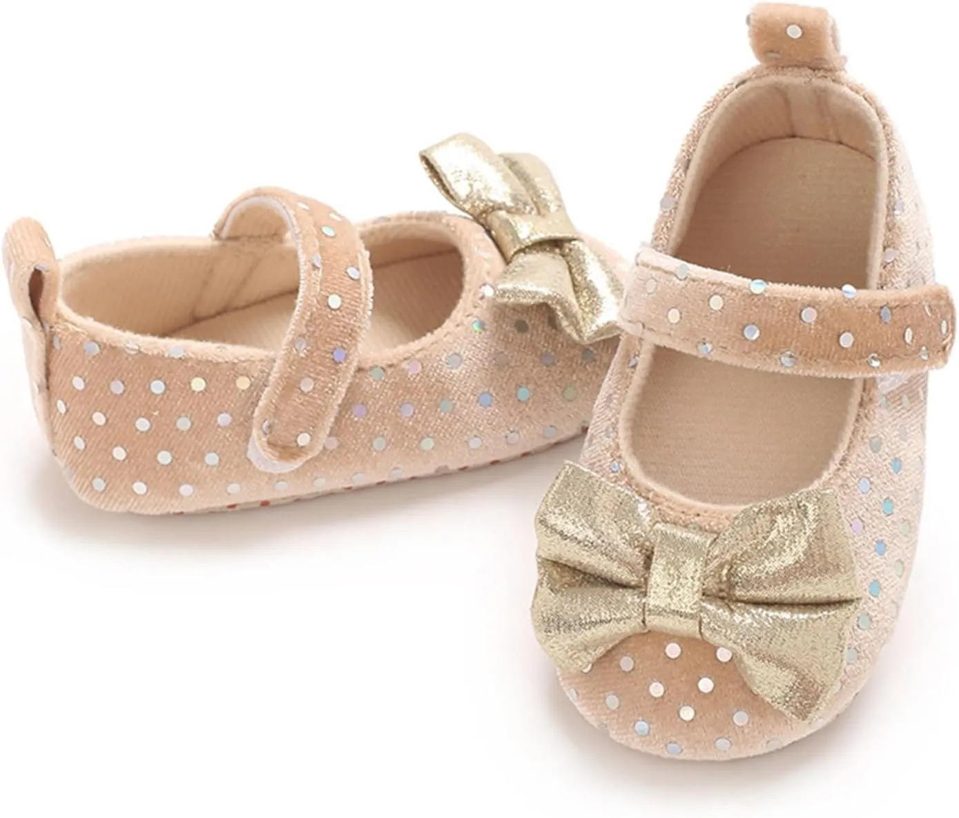 Newborn Baby Girls Dress Shoes Infant Bowknot Soft Sole Mary Jane Premium Lightweight Soft Sole Toddler