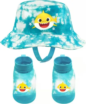 Nickelodeon Baby Shark Hat and Swim Booties Shoes Set - UPF 50  Sun Protection - 0-12 Months