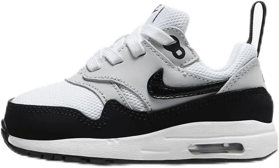 NIKE Air Max 1 EasyOn Baby/Toddler Shoes (DZ3309-106, White/Black-Pure Platinum) Size 6