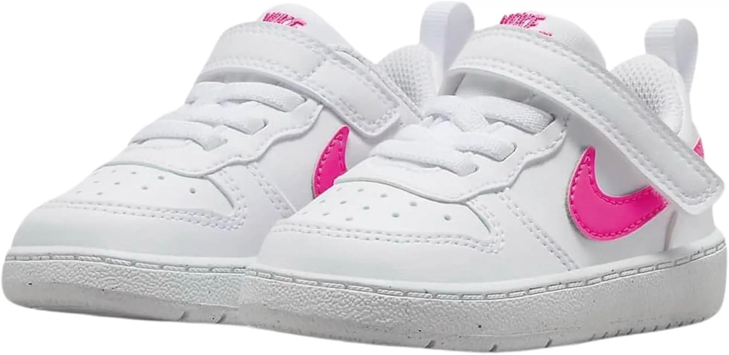 Nike Court Borough Low Recraft Baby/Toddler Shoes (DV5458-113, White/Laser Fuchsia) Size 10