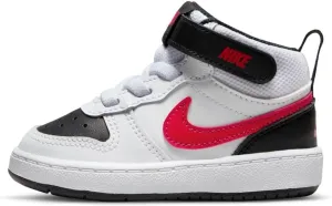 Nike Kids Court Borough Mid 2 Shoes Sneaker, White/University Red-Black, 4 US Unisex Toddler