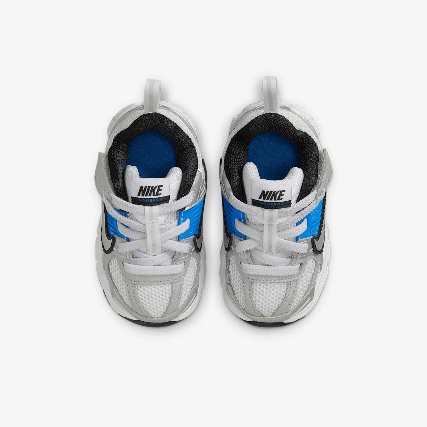 Nike Vomero 5 Baby/Toddler Shoes (HF7000-105, White/Light Photo Blue/Black/Metallic Silver)