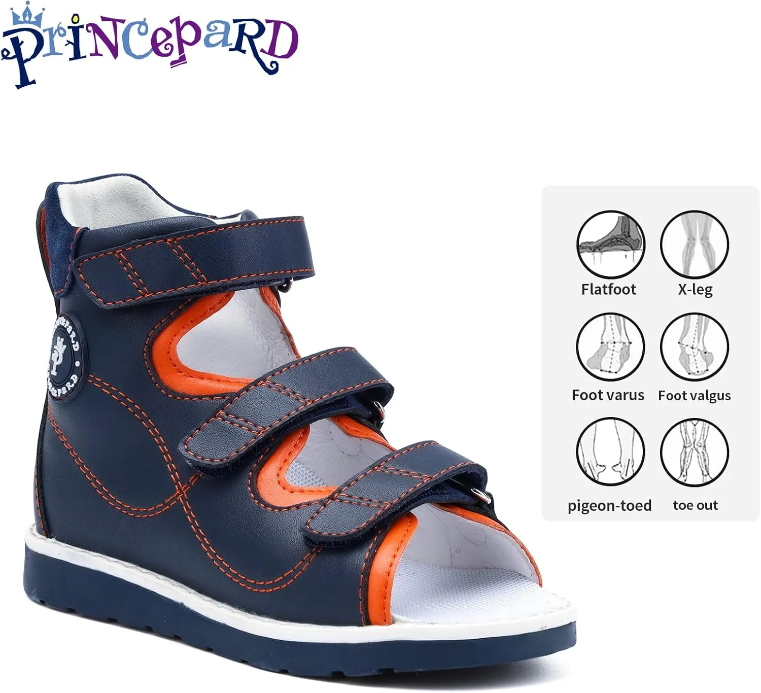 Orthopedic Corrective Sandals for Kids,High Top Summer Toddlers Flat Shoes for Children with Arch and Ankle Support,Anti-slip Soles