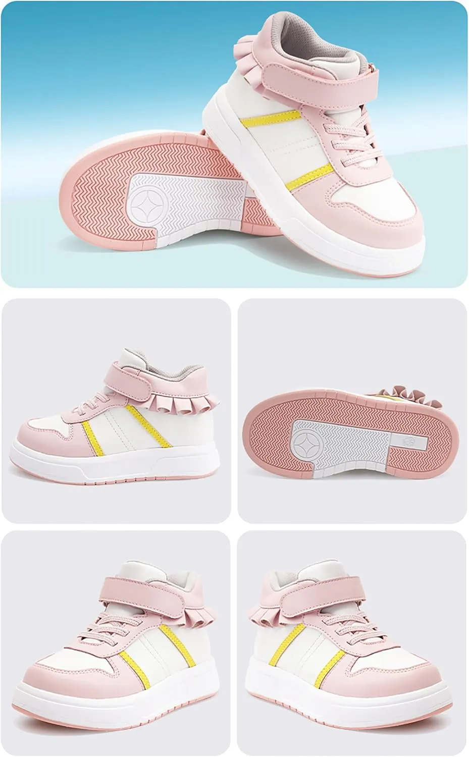 Orthopedic Shoes for Girls with Ankle and Arch Support,Fashion Thick Sole Sneakers with Skirt Decoration