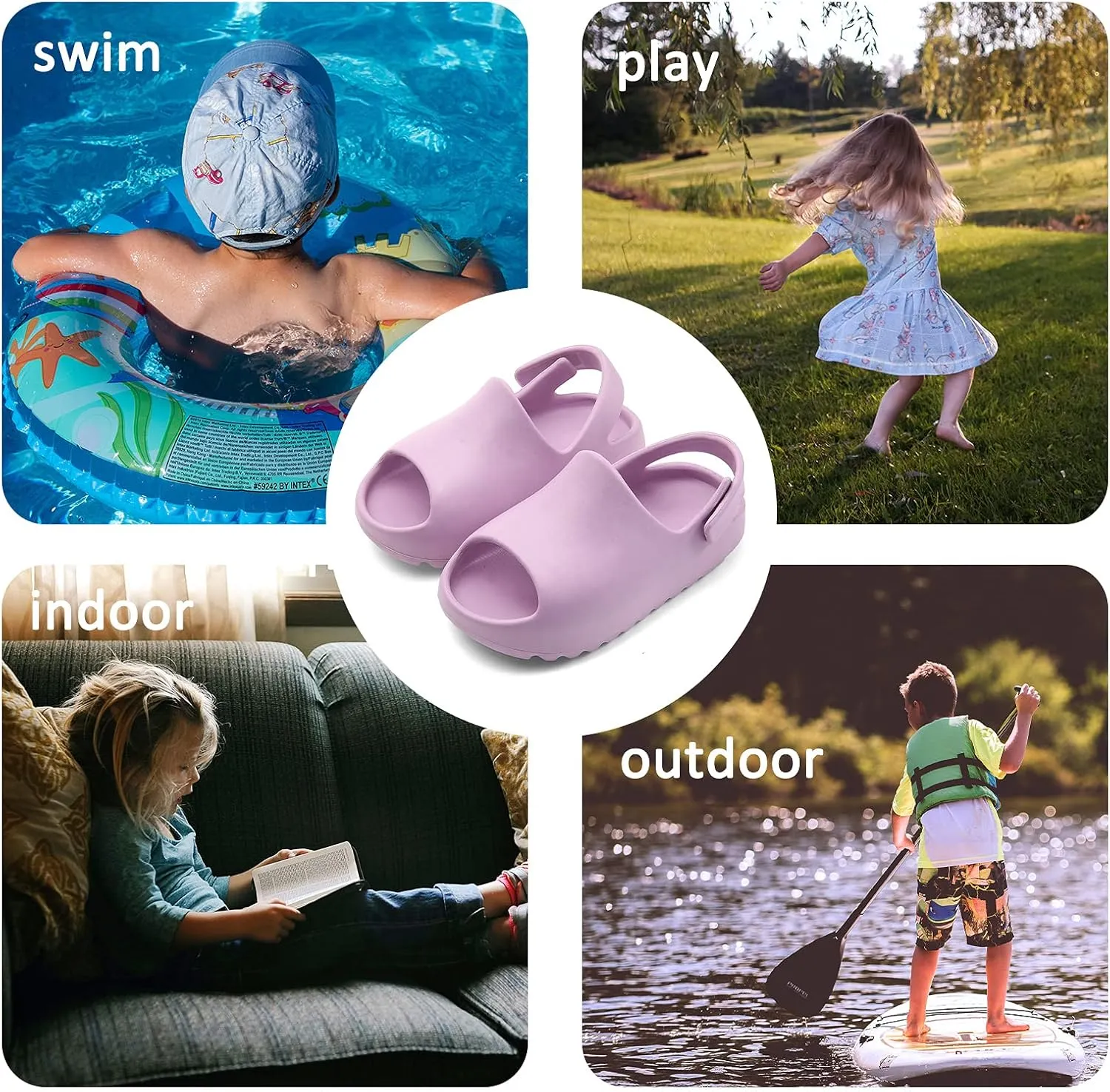 Panegy Baby Slippers Sandals Shower Quick Drying Cloud Slippers Platform Shoes