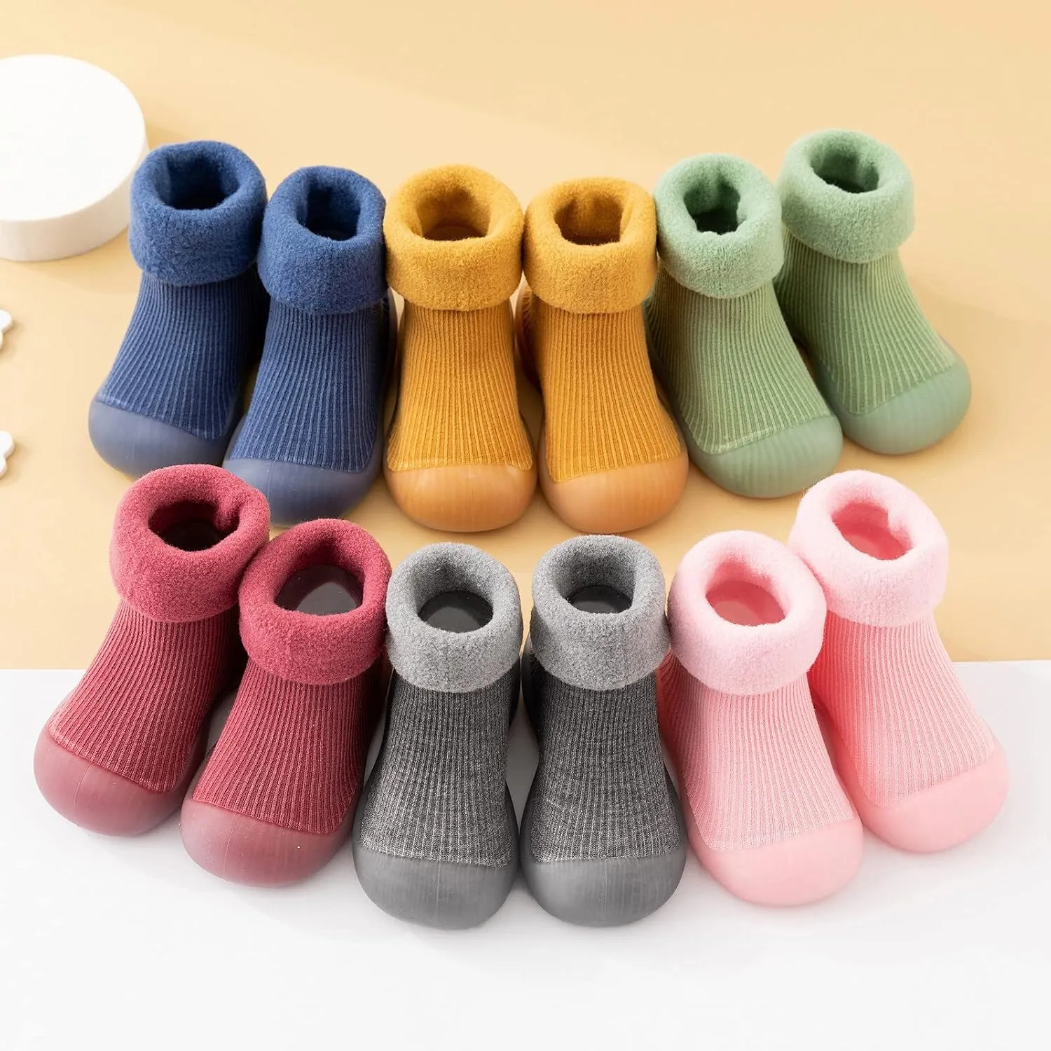 POLG Sock Shoes Baby Toddler Girls Boys Soft Rubber Sole Shoes Breathable First Walking Shoes Anti-Slip Shoes.