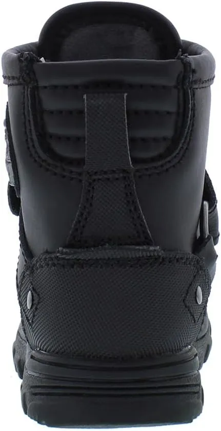 POLO RALPH LAUREN Boy's Conquered Hi Boot, Chocolate/Tan Leather Combat