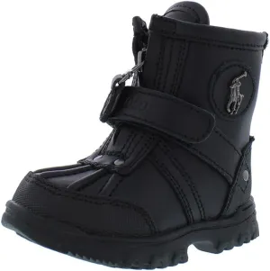 POLO RALPH LAUREN Boy's Conquered Hi Boot, Chocolate/Tan Leather Combat