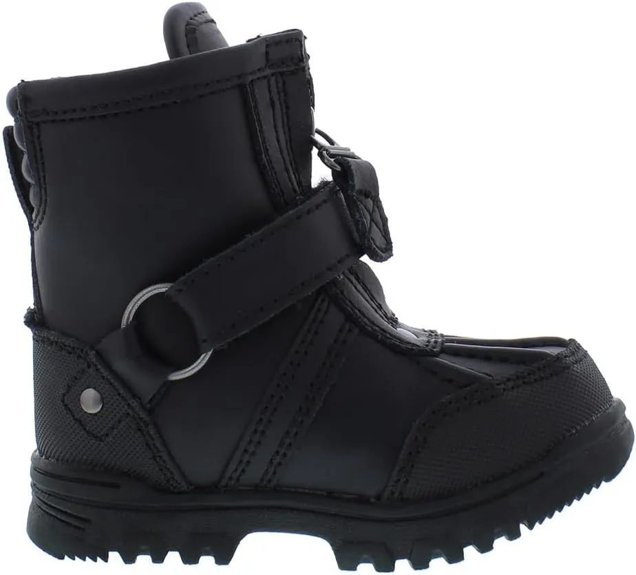 POLO RALPH LAUREN Boy's Conquered Hi Boot, Chocolate/Tan Leather Combat