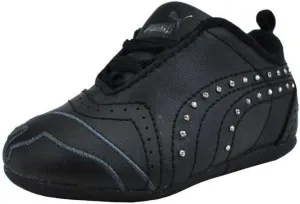 PUMA Shoes Sela Diamond Rhinestone Infant Toddler Black Sneakers (7 M US Toddler)