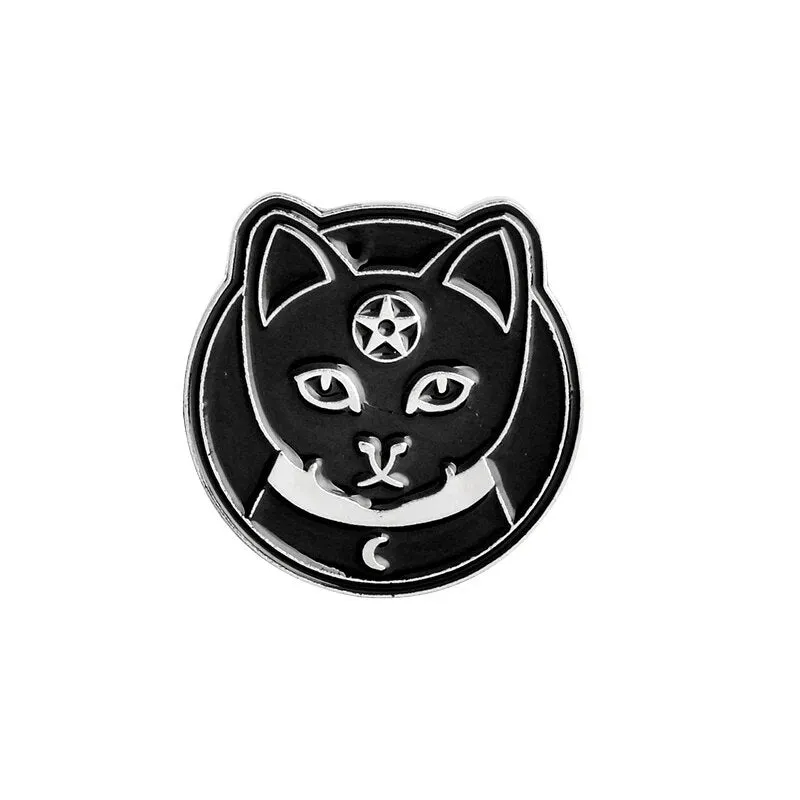 Punk Trendy WITCH kitty enamel pins