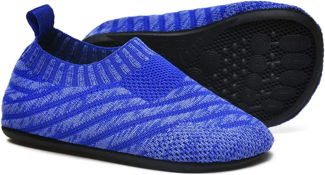QZKDM Indoor Outdoor Non-Slip Toddler Slippers Shoes Lightweight Kids First Walkers House Shoes for Boys Girls with Rubber Sole Grip