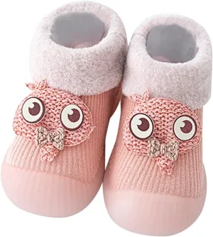 Rite Shoes Knit Stocking Slipper Baby Rubber Sole Toddler Shoes Girls Solid Boys Soft Hard Sole Baby Shoes