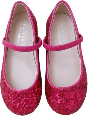 Rock Glitter Mary Jane Ballet Flats, Flower Girls Shoes, Toddler Girls, Party Shoes, Birthday Flats