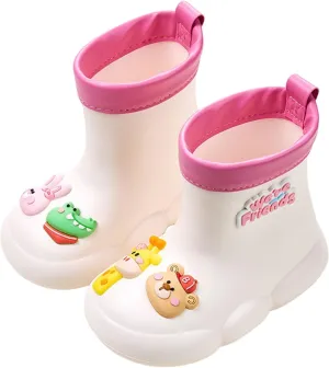 Roller Rain Boots For Toddler Baby Girls artoon Bear aterproof Booties Mid Length Non Slip Spring Fashion Shoes Cute