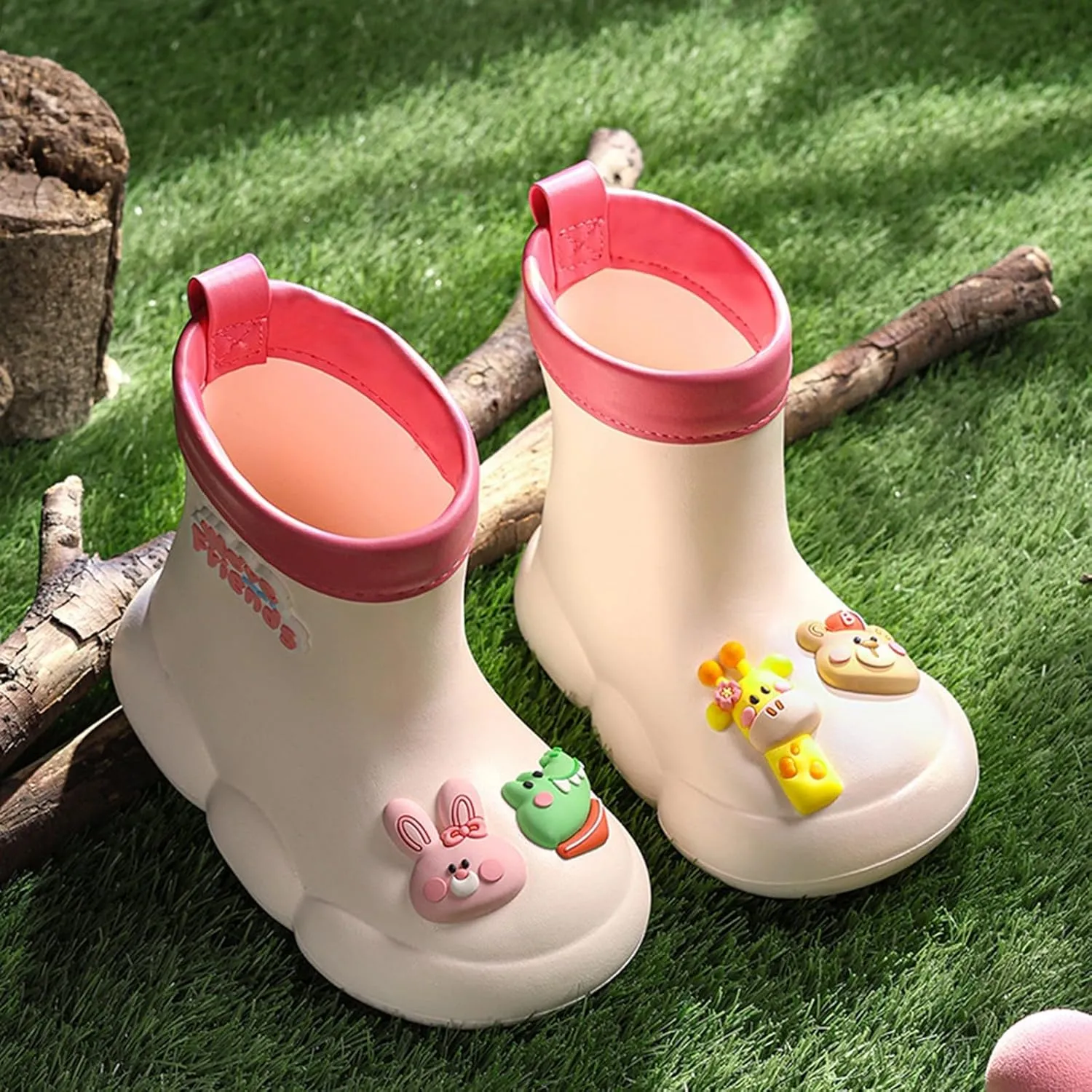 Roller Rain Boots For Toddler Baby Girls artoon Bear aterproof Booties Mid Length Non Slip Spring Fashion Shoes Cute