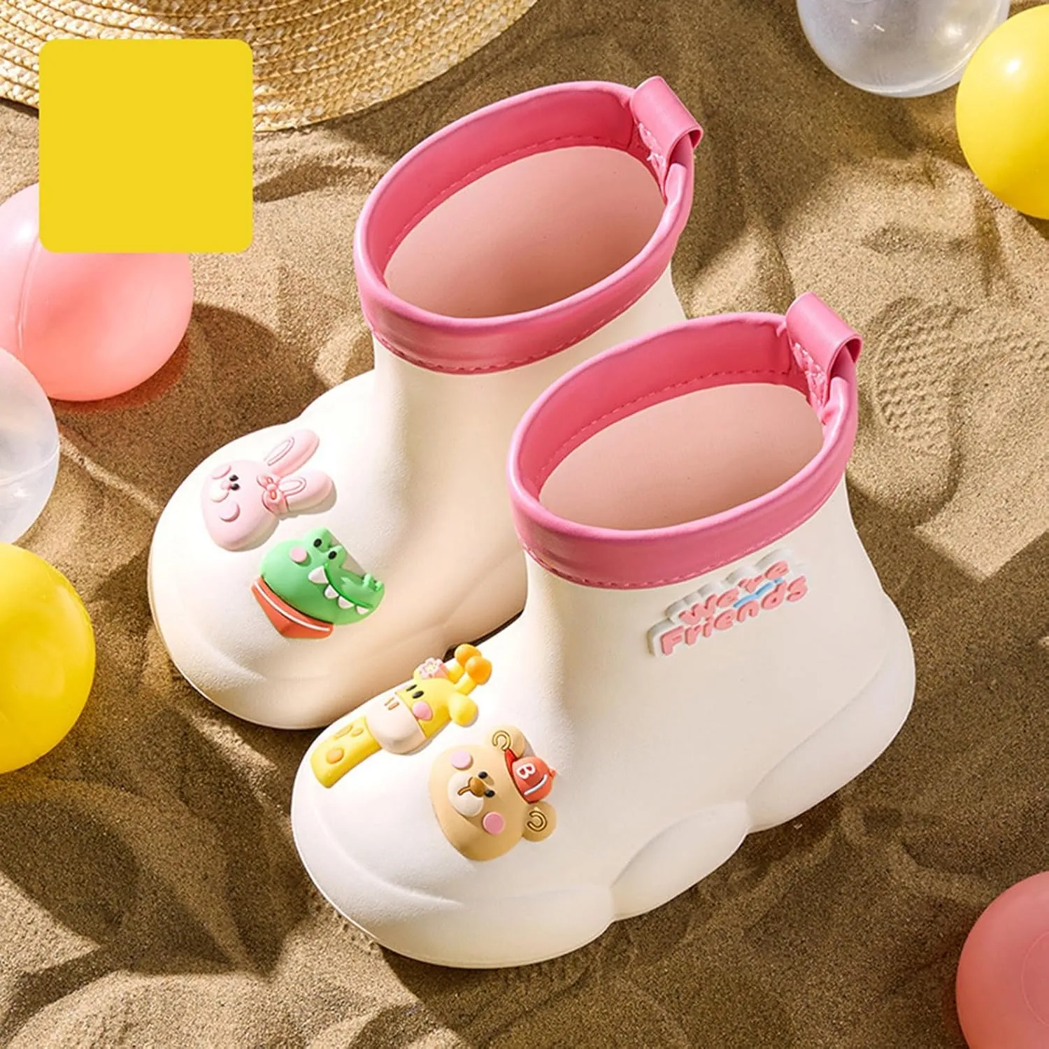 Roller Rain Boots For Toddler Baby Girls artoon Bear aterproof Booties Mid Length Non Slip Spring Fashion Shoes Cute