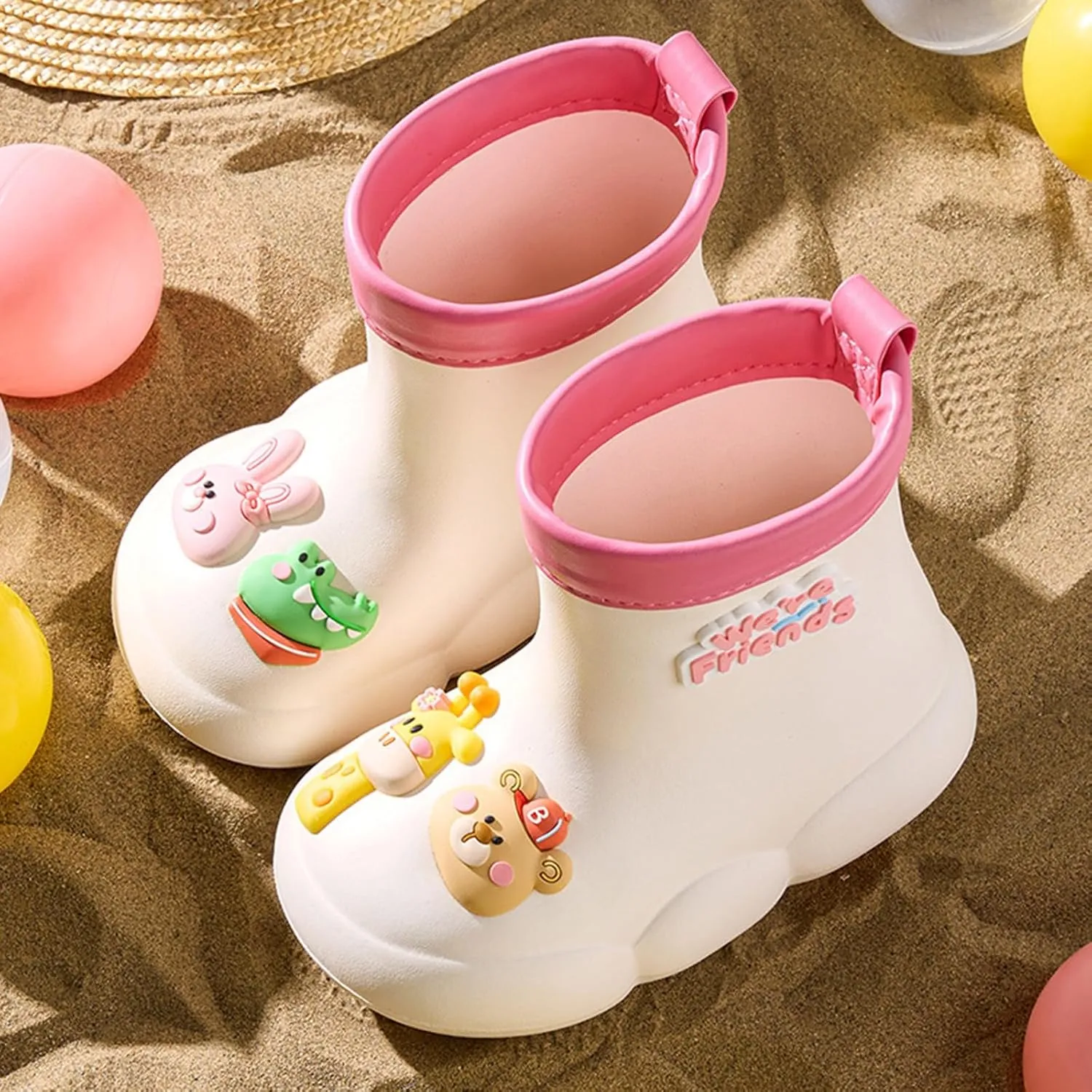 Roller Rain Boots For Toddler Baby Girls artoon Bear aterproof Booties Mid Length Non Slip Spring Fashion Shoes Cute