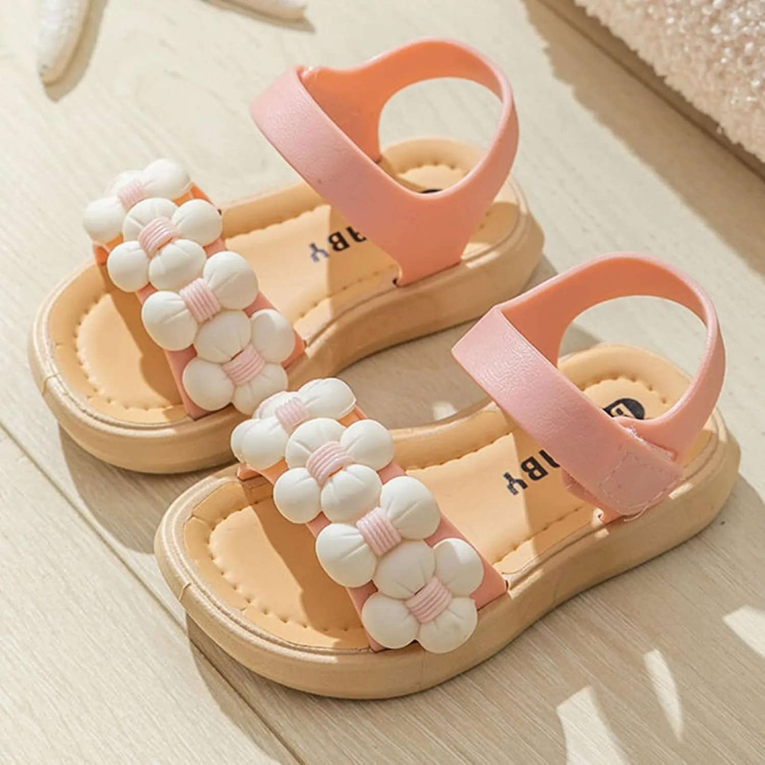 sfdgfhyf Little Girls Casual Shoes Children Sandals Thickened Summer Princess Fashion Soft Sole Children Baby (Pink, 5.5 Infant)