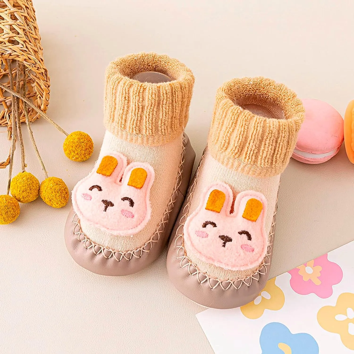 sfdgfhyf Soft Sole Shoe Autumn And Winter Baby Toddler Shoes Cute Cartoon Pattern Frog Flower Panda Children Comfortable Socks