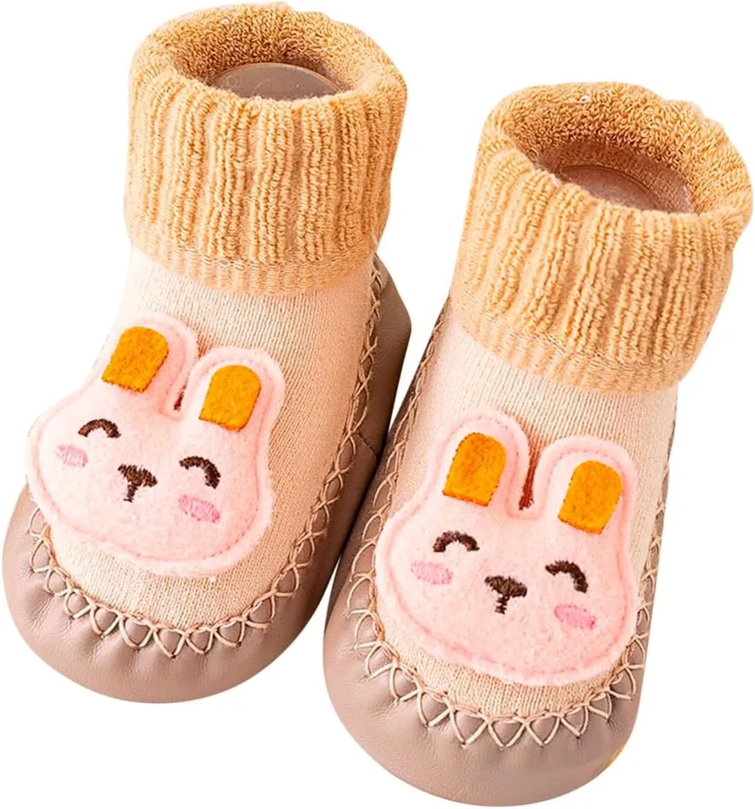 sfdgfhyf Soft Sole Shoe Autumn And Winter Baby Toddler Shoes Cute Cartoon Pattern Frog Flower Panda Children Comfortable Socks