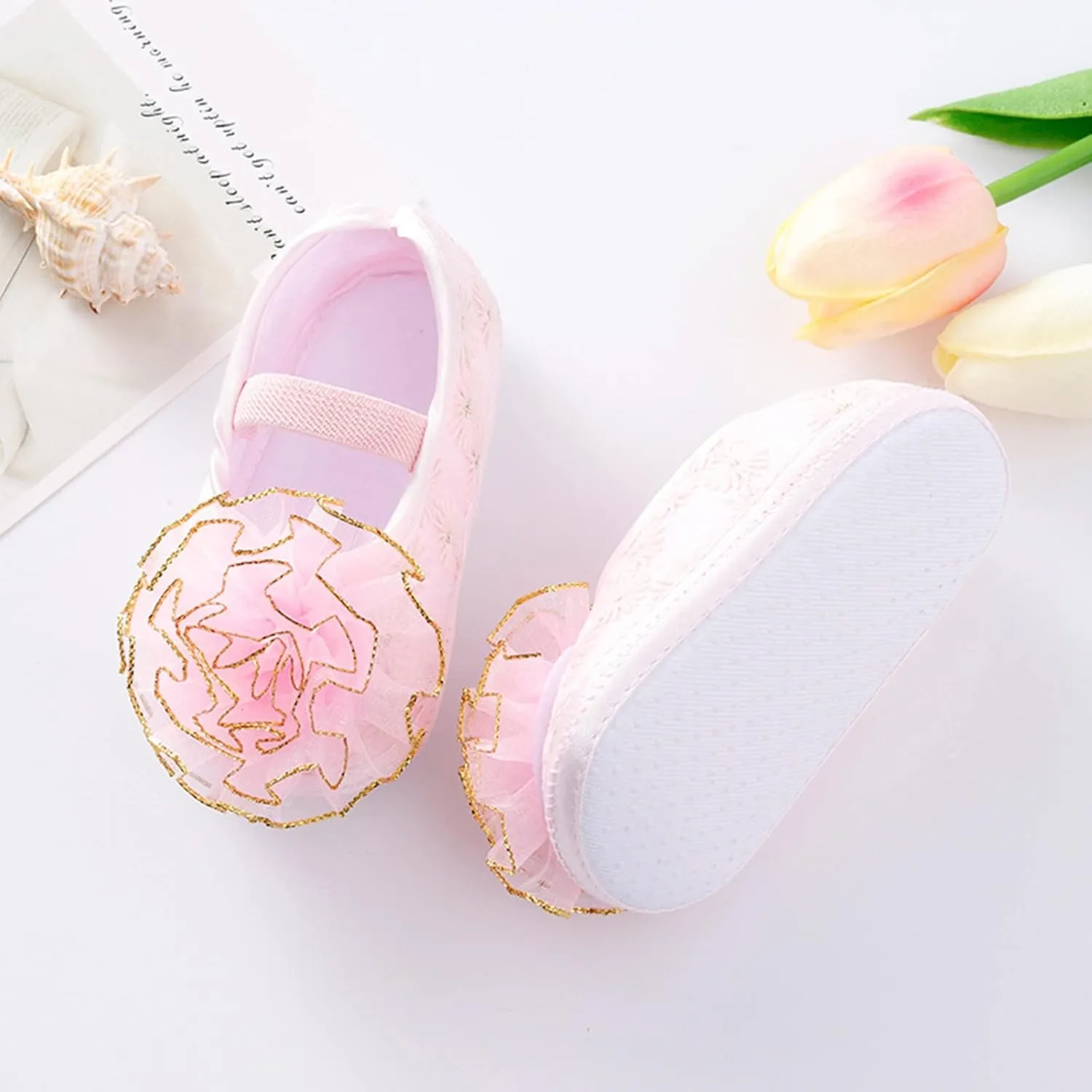Shoes Shoes Little Child Sole Princess Toddler Flowers Shoes Soft Cute Baby Sneakers Girls Baptism Shoes
