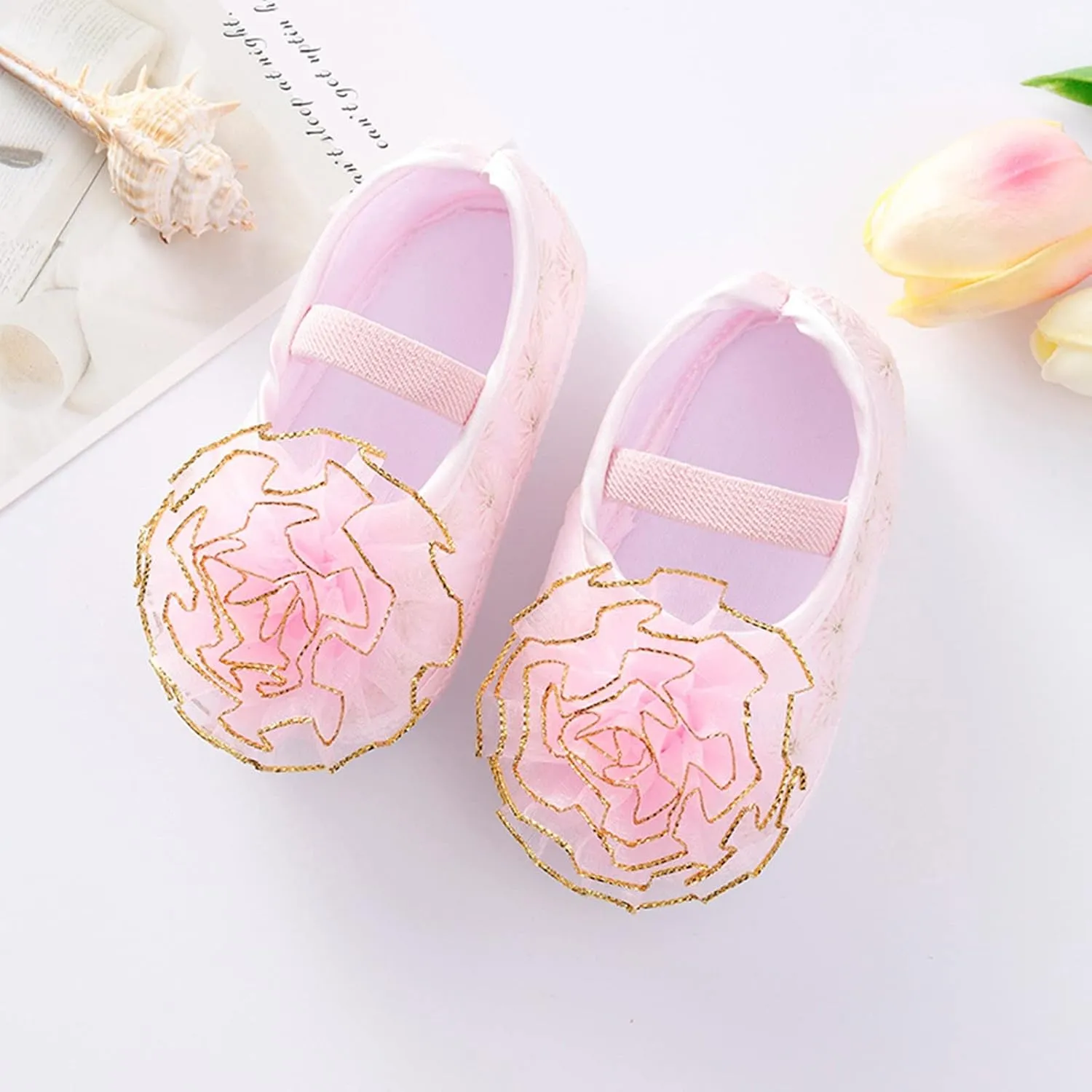 Shoes Shoes Little Child Sole Princess Toddler Flowers Shoes Soft Cute Baby Sneakers Girls Baptism Shoes
