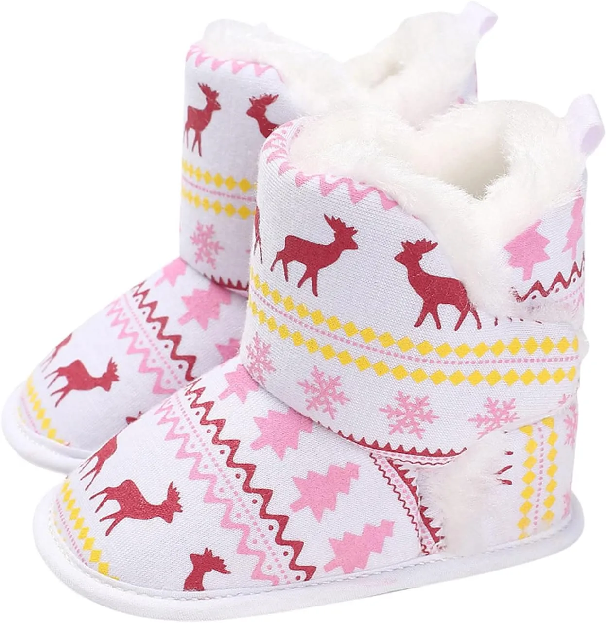 Size 7 Toddler Shoes Christmas Snowflake Print Shoes Baby Girls Boys Soft Toddler Baby Boy's Leather Sneaker