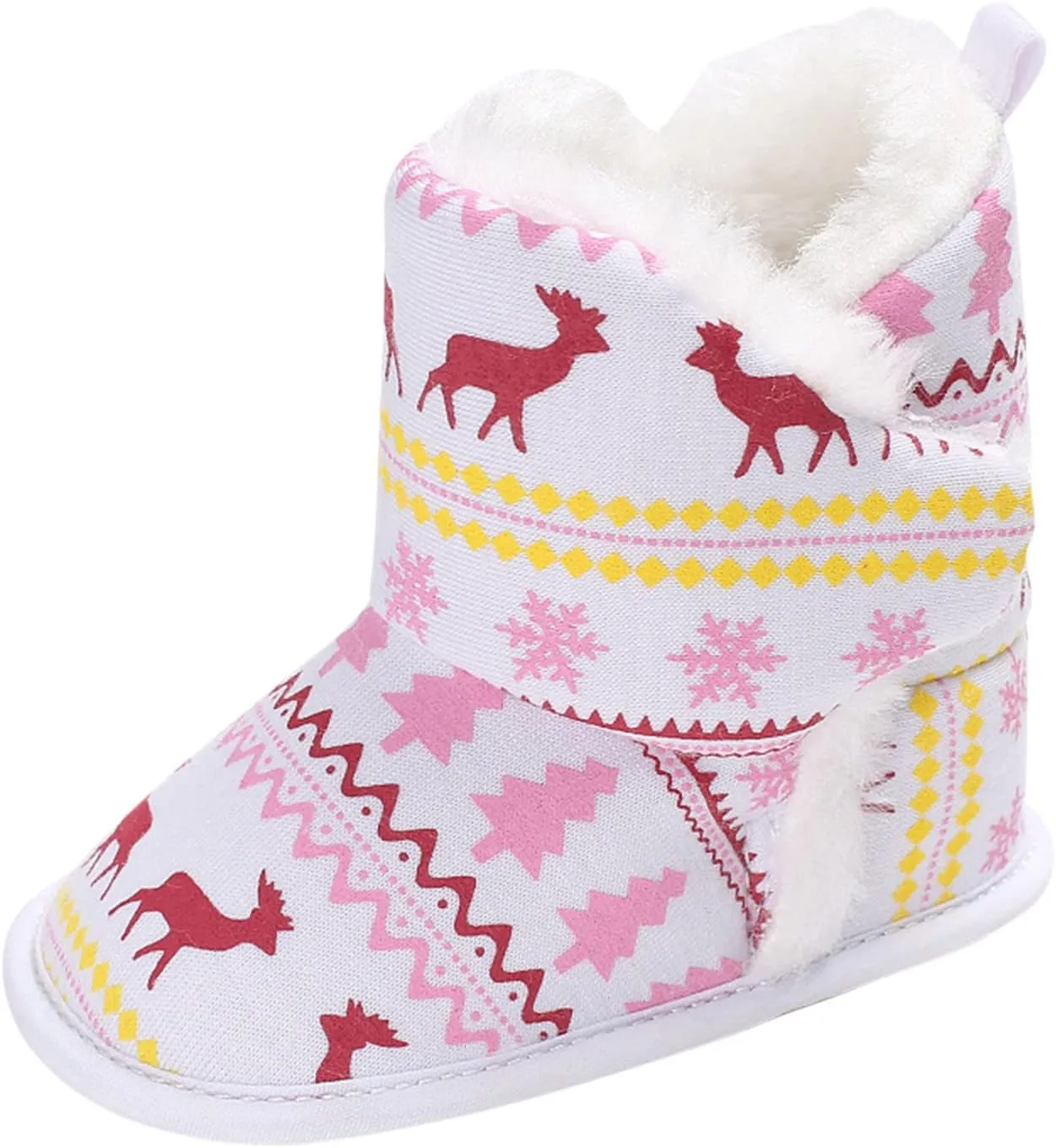 Size 7 Toddler Shoes Christmas Snowflake Print Shoes Baby Girls Boys Soft Toddler Baby Boy's Leather Sneaker