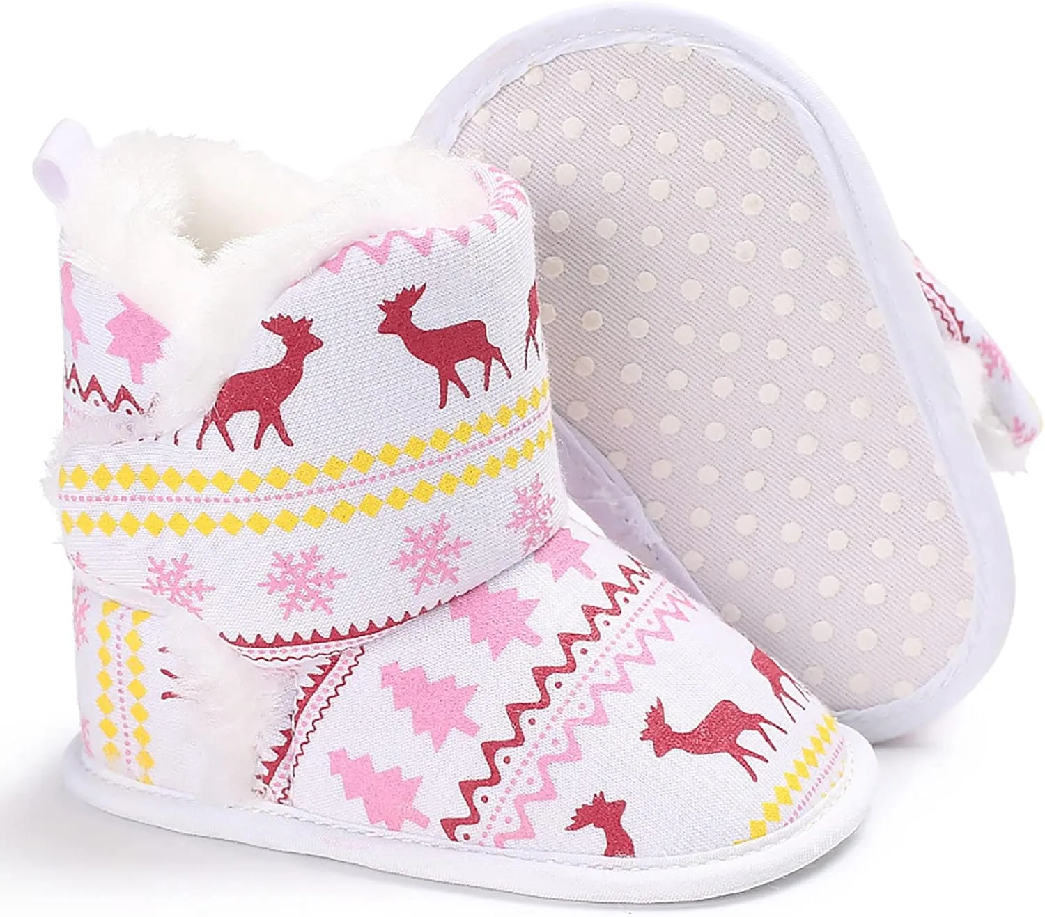 Size 7 Toddler Shoes Christmas Snowflake Print Shoes Baby Girls Boys Soft Toddler Baby Boy's Leather Sneaker