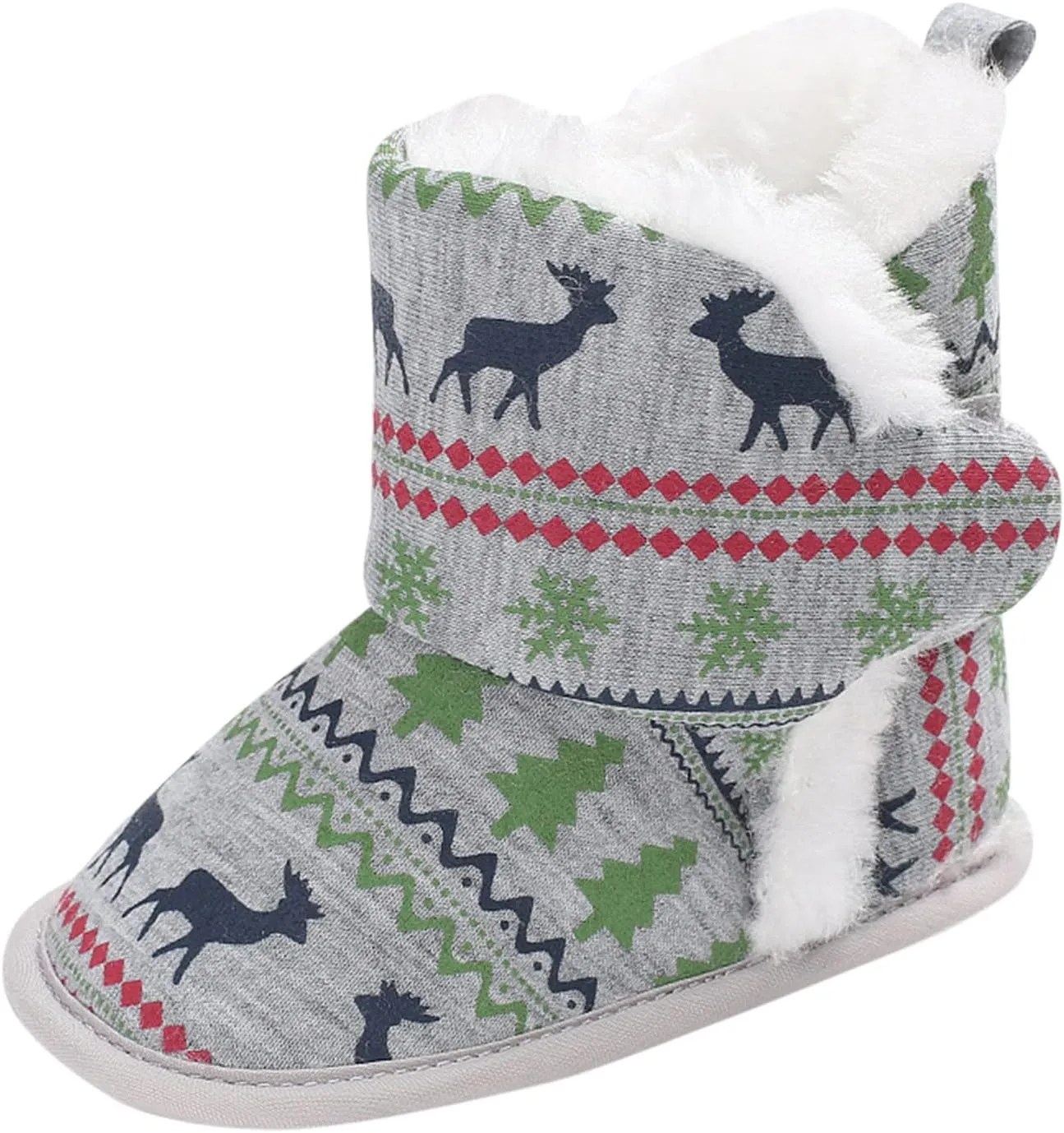 Size 7 Toddler Shoes Christmas Snowflake Print Shoes Baby Girls Boys Soft Toddler Baby Boy's Leather Sneaker