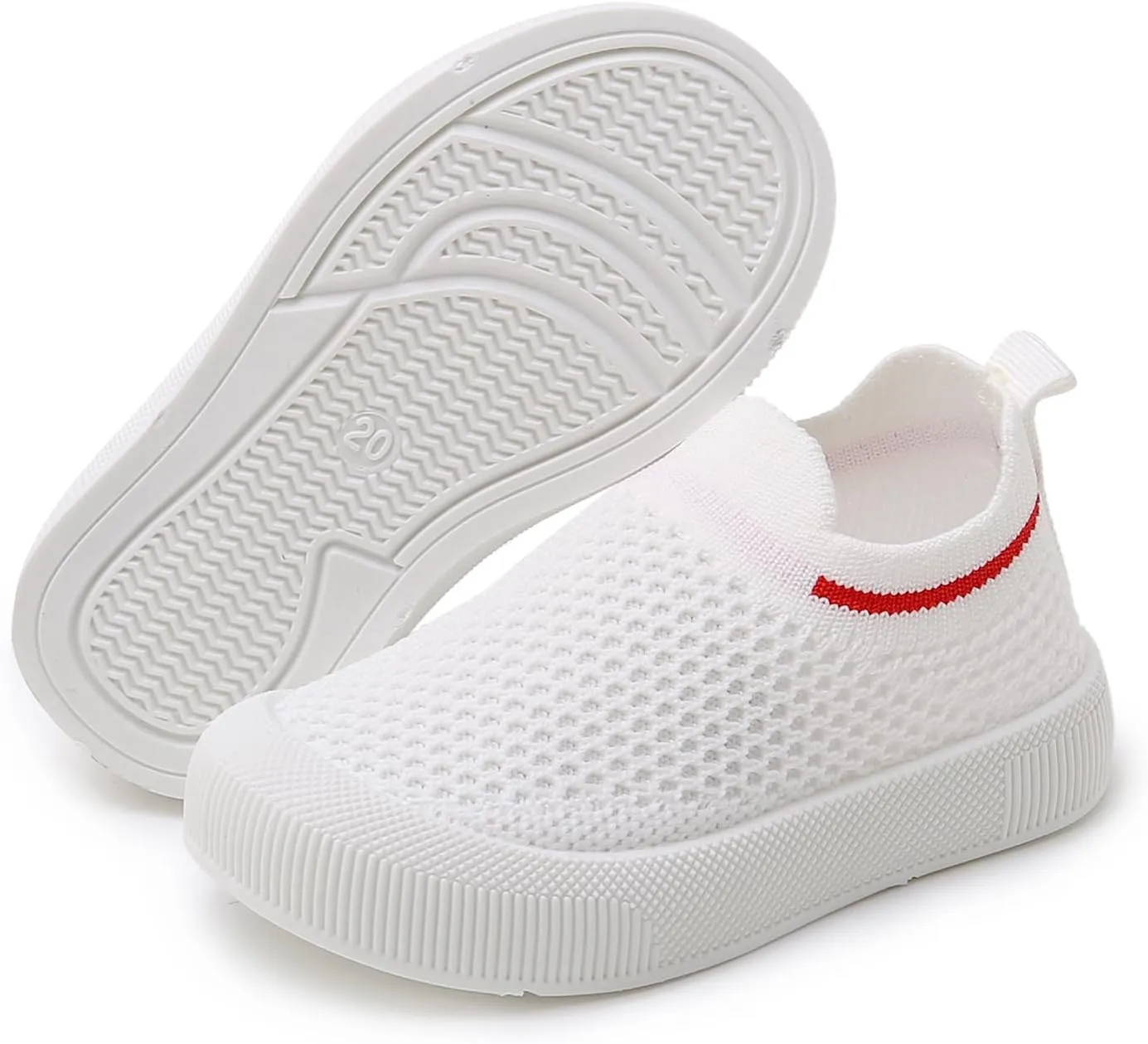 SOFMUO Baby Boys Girls Toddler Sneakers Kids Lightweight Knit Walking Shoes Mesh Breathable Tennis Trainers Shoe 1-3 Yrs
