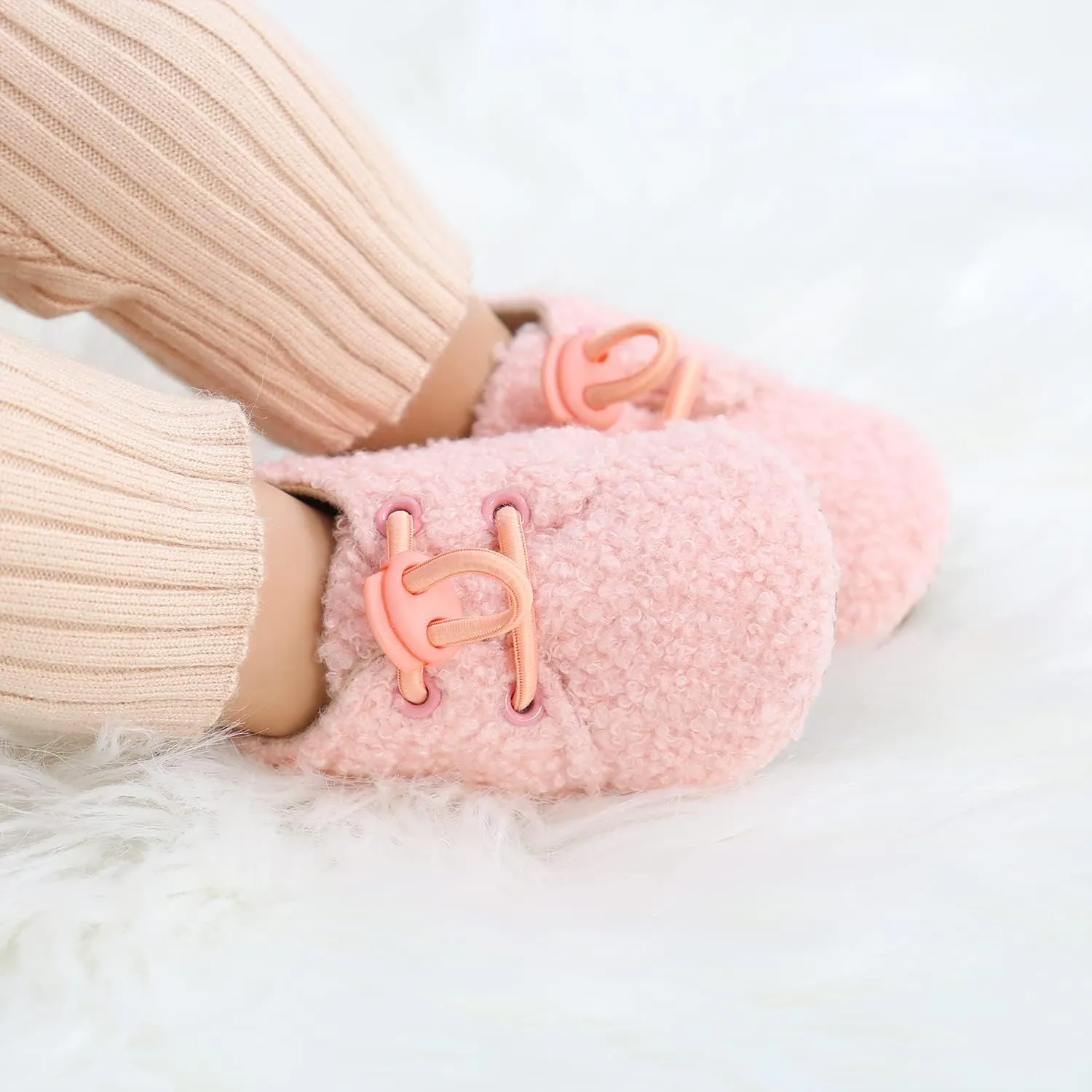 SOFMUO Unisex Baby Girl Boy Slippers Lightweight Non-Slip Indoor Moccasins House Shoes Toddler Booties