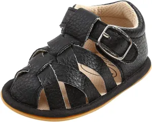 Soft Rubber Girls Flat Sandals Walking Shoes Baby Boys Non-Slip Sole Summer Baby Shoes Stand Alone Slides for Kids