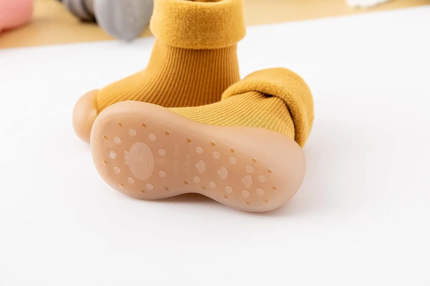 Soft Shoes Toddler Soft Sole Shoes Kids Baby Boys Girls Solid Warm Knit Soft Sole Rubber Shoe Stocking