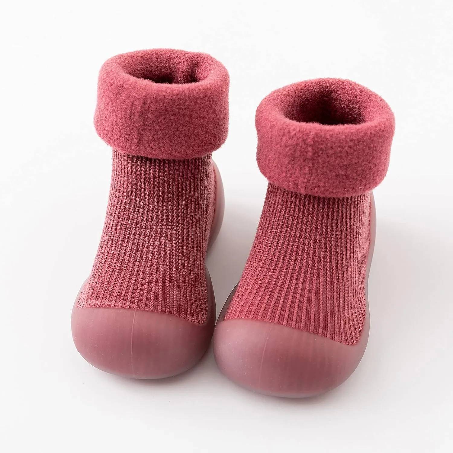 Soft Shoes Toddler Soft Sole Shoes Kids Baby Boys Girls Solid Warm Knit Soft Sole Rubber Shoe Stocking