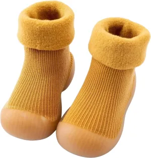 Soft Shoes Toddler Soft Sole Shoes Kids Baby Boys Girls Solid Warm Knit Soft Sole Rubber Shoe Stocking