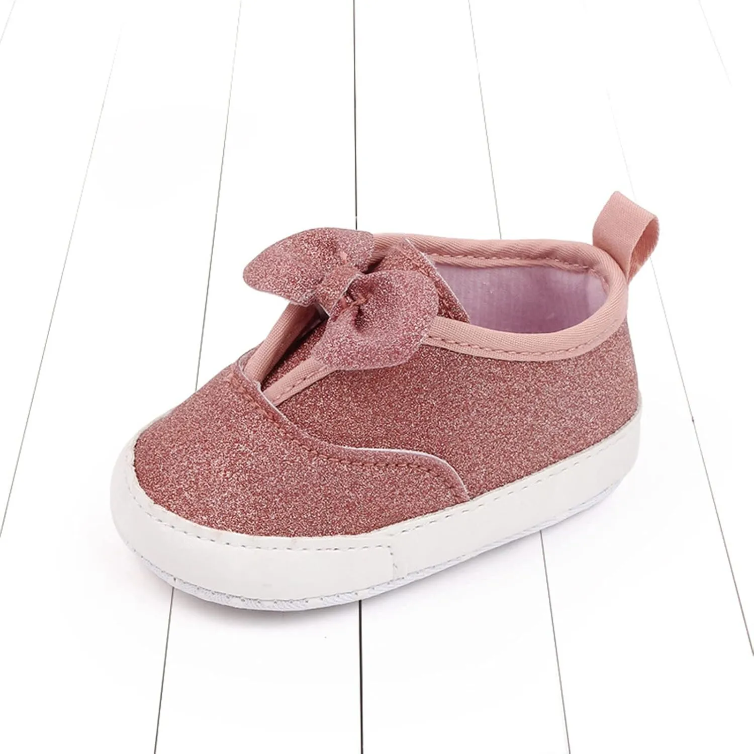 Spring and Summer Children Baby Infant Shoes Girls Casual Shoes Flat Sole Light Solid Color Bowknot Sequins Baby Shows