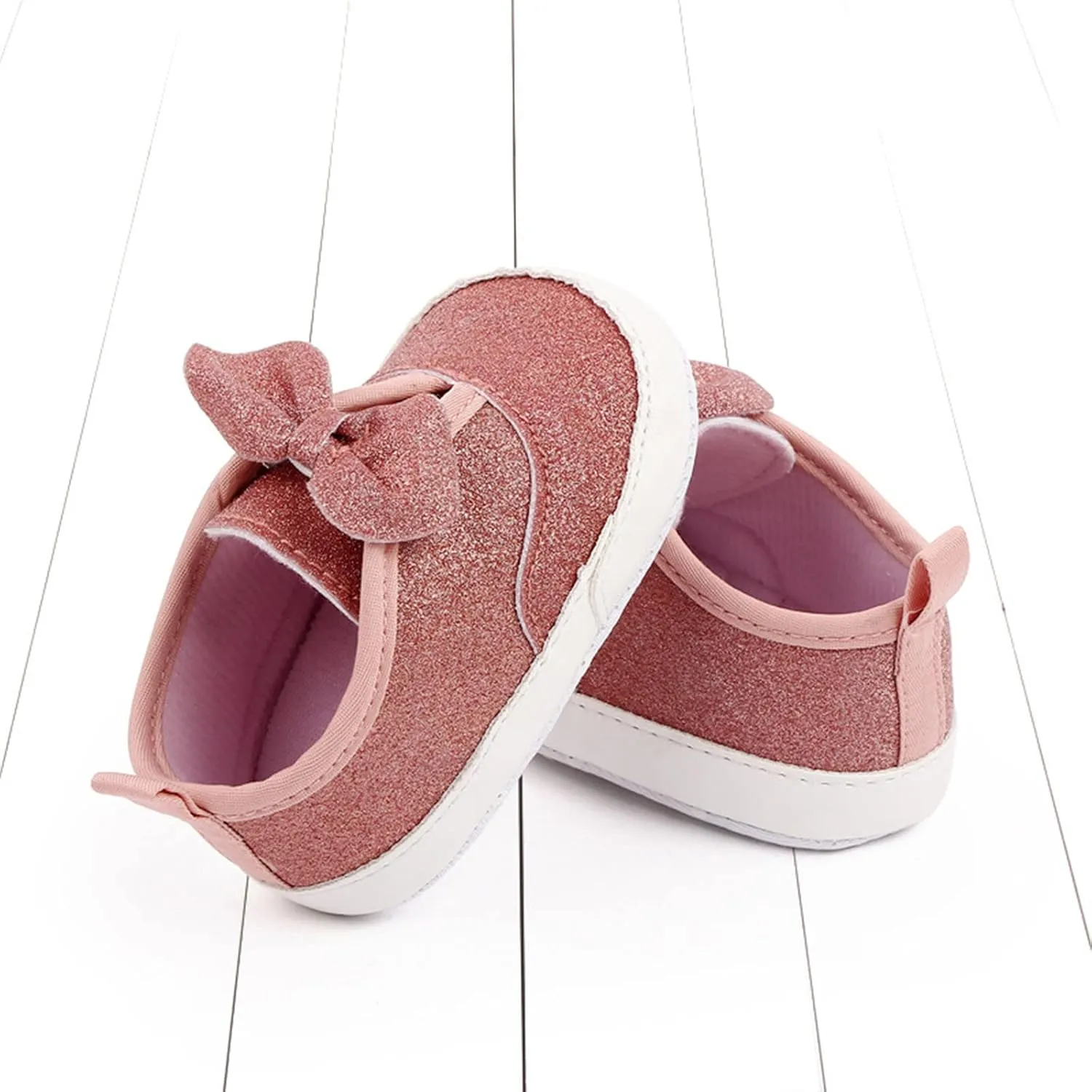 Spring and Summer Children Baby Infant Shoes Girls Casual Shoes Flat Sole Light Solid Color Bowknot Sequins Baby Shows